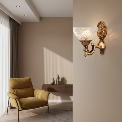 Lampe murale Luminaires muraux Lampe murale d'art Lustre Appliques murales en verre Doré