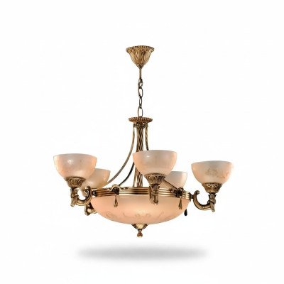Lustre Lampe de plafond Lustre Lampe de plafond Lampe en verre Or Beige