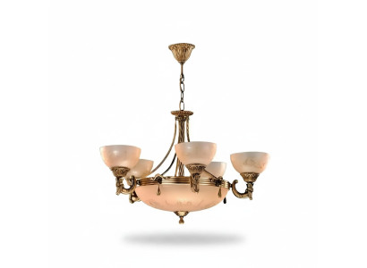 Lustre Lampe de plafond Lustre Lampe de plafond Lampe en verre Or Beige