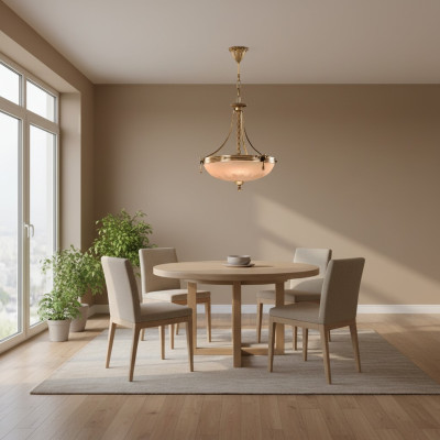 Lustre Lustre plafonnier Lustre Plafonnier Lampe en Verre Or Beige