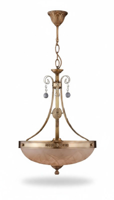 Lustre Lampe de plafond Lustre Plafonnier Lampe en verre Or Marron