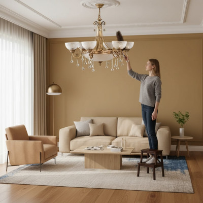 Lustre Lampe de plafond Plafond Lustre Lampe Lustre Verre Or Hôtel Ritter
