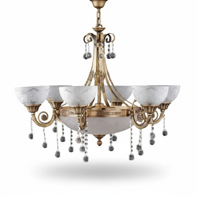 Lustre Lampe de plafond Plafond Lustre Lampe Lustre Verre Or Hôtel Ritter