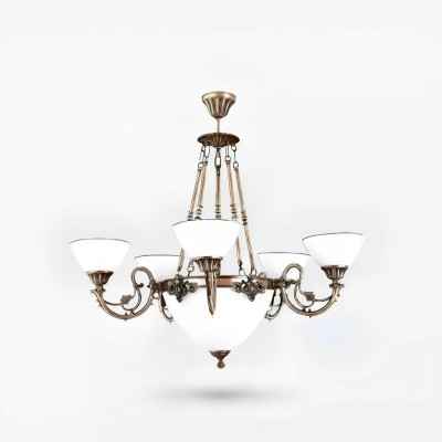 Plafonnier Lustre Lustre Lampe Lustré en verre d'art Blanc