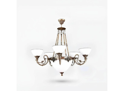 Plafonnier Lustre Lustre Lampe Lustré en verre d'art Blanc