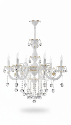 Lustre de plafond de lustre de lampe de plafond de lustre de luxe blanc en cristal