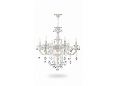 Lustre de plafond de lustre de lampe de plafond de lustre de luxe blanc en cristal
