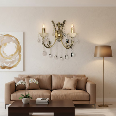 Applique murale lampe murale applique lumineuse art lustre applique murale or cristal