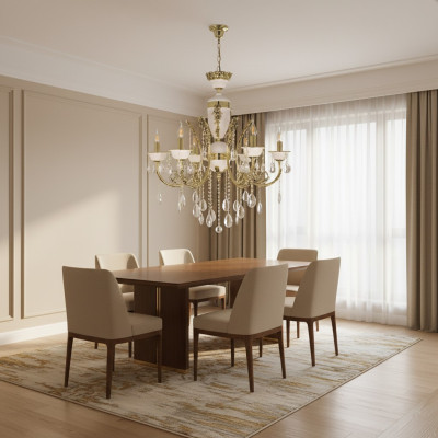 Lustre de plafond en cristal doré de grand luxe 60x100cm