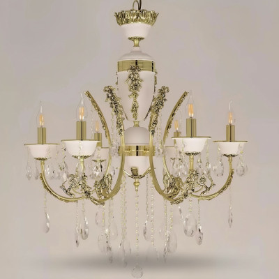 Lustre de plafond en cristal doré de grand luxe 60x100cm
