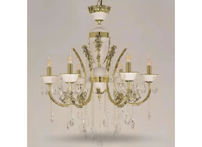 Lustre de plafond en cristal doré de grand luxe 60x100cm