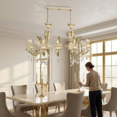 Lampe lustre plafonnier lustre de luxe lustre plafond lustre beige cristal