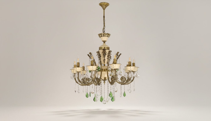 Lustre de plafond de lustre de lampe de plafond de lustre de luxe brun en cristal 80cm