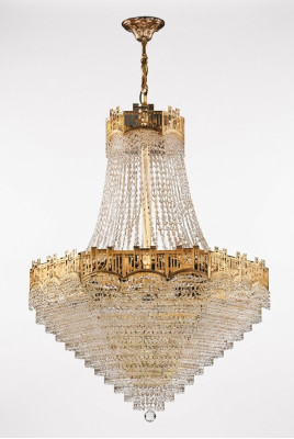 Lustre de plafond de luxe Lustre Suspension Lustre Or Cristal 77x145