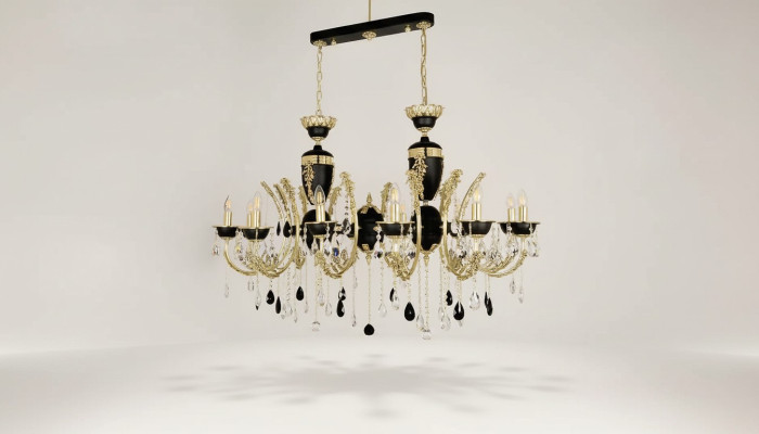 Lustre de luxe Lustre de plafond Lustre en cristal noir Lampe