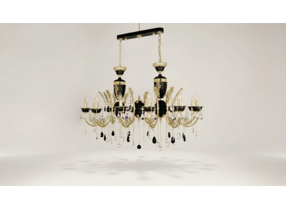 Lustre de luxe Lustre de plafond Lustre en cristal noir Lampe