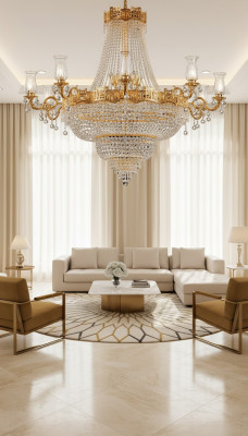 Lustre de plafond de luxe, lustre, lampe de plafond, lustre en cristal doré