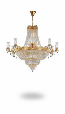 Lustre de plafond de luxe, lustre, lampe de plafond, lustre en cristal doré