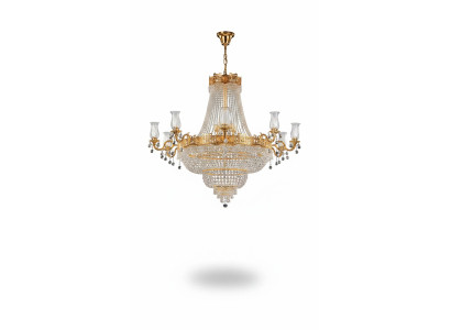 Lustre de plafond de luxe, lustre, lampe de plafond, lustre en cristal doré