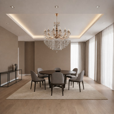 Lustre de plafond de luxe Lustre Lustre Lampe de plafond Lustre Or Cristal Lampe