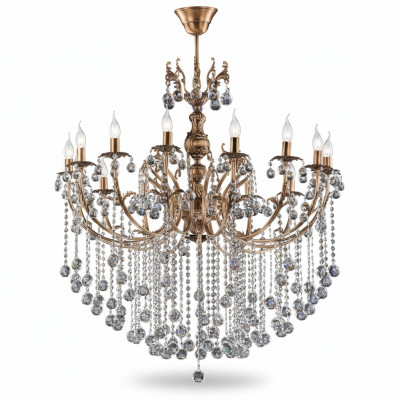 Lustre de plafond de luxe Lustre Lustre Lampe de plafond Lustre Or Cristal Lampe