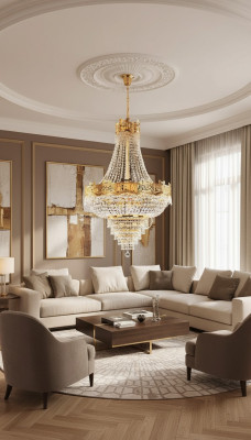 Lustre plafonnier luxueux lustre en cristal doré