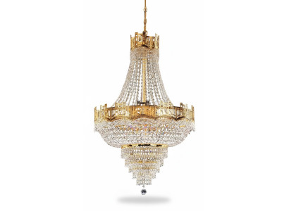 Lustre plafonnier luxueux lustre en cristal doré