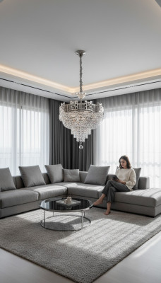 Lustre de plafond Lustre de luxe Lampe de plafond Lustra Lustre en cristal argenté