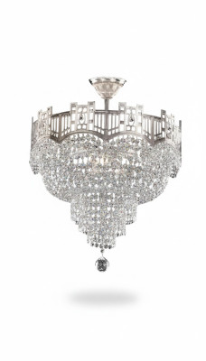 Lustre de plafond Lustre de luxe Lampe de plafond Lustra Lustre en cristal argenté