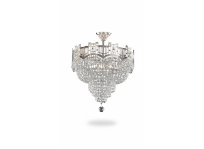 Lustre de plafond Lustre de luxe Lampe de plafond Lustra Lustre en cristal argenté