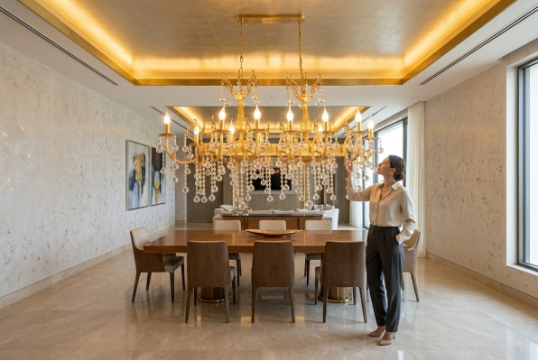 Lustre de plafond Lustre de luxe Lustre de plafond Lustre en or Lampe en cristal
