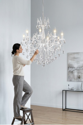 Lustre de plafond de luxe Lustre blanc Luminaire de plafond Luscinia Lampe en cristal