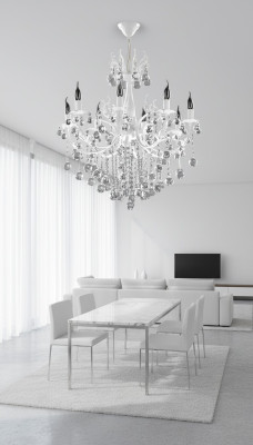 Lustre de plafond de luxe Lustre blanc Luminaire de plafond Luscinia Lampe en cristal