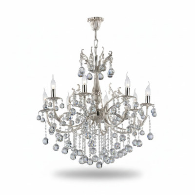 Lustre de plafond de luxe Lustre en argent Lustre en cristal Lampe de plafond