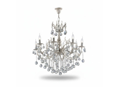 Lustre de plafond de luxe Lustre en argent Lustre en cristal Lampe de plafond