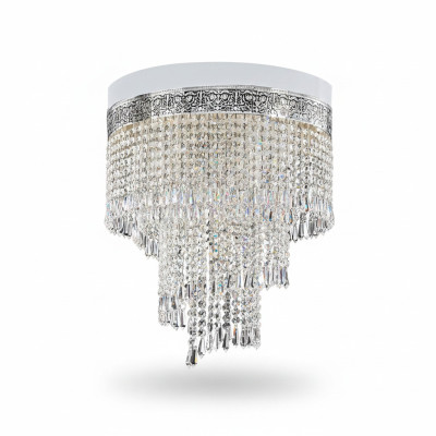 Lustre Plafonnier Plafond en argent Lustre Lampe de plafond Cristal 40x70 Lampe