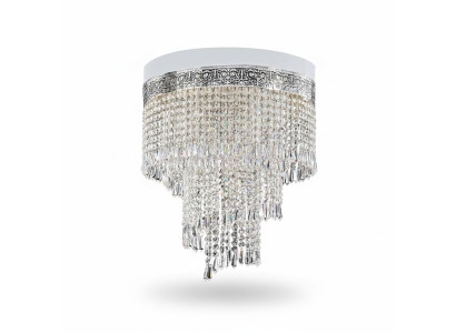 Lustre Plafonnier Plafond en argent Lustre Lampe de plafond Cristal 40x70 Lampe