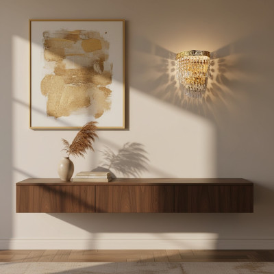 Lustre Plafonnier de luxe Lustre en or Lampe de plafond en cristal Art