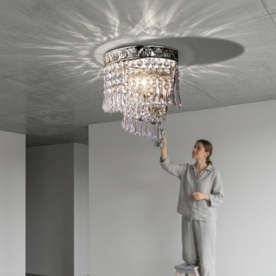 Lustre plafond lustre de plafond de luxe lustre de plafond en argent lustre en cristal