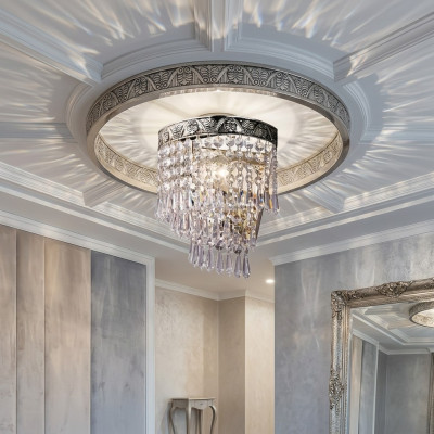 Lustre plafond lustre de plafond de luxe lustre de plafond en argent lustre en cristal