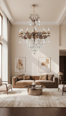 Lustre de plafond Luxe Lustre doré Lampe de plafond Lustre Lampe en cristal