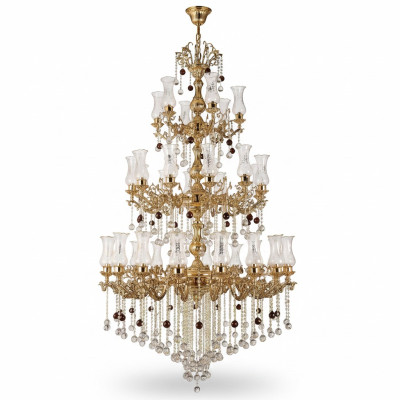 Lustre de plafond de luxe doré, lustre en cristal, lampe de plafond lustré 130x280cm.