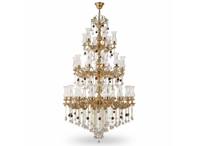 Lustre de plafond de luxe doré, lustre en cristal, lampe de plafond lustré 130x280cm.