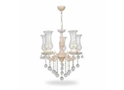 Lustre classique beige en cristal suspendu luminaire plafonnier lustre