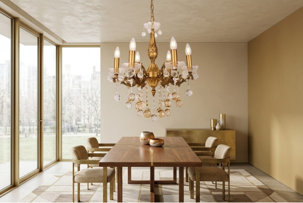 Lustre plafonnier lustre de plafond de luxe lampe de plafond en or lustre en cristal d'art
