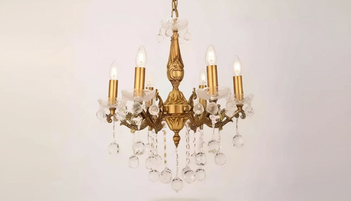 Lustre plafonnier lustre de plafond de luxe lampe de plafond en or lustre en cristal d'art