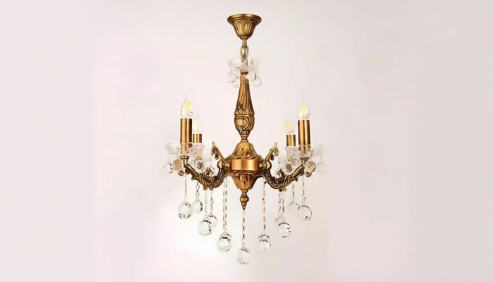Lustre plafond lustre de plafond en or de luxe lustre en cristal d'art