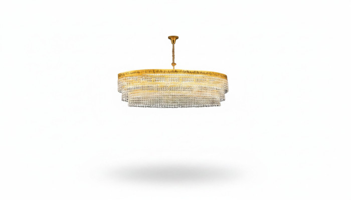 Lustre de luxe plafonnier doré Lustre Lustre lampadaire en cristal Art