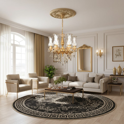 Plafonnier Lustre Lustre en Cristal Or