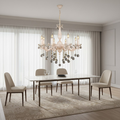 Lustre Lustre Lustre Beige Lampe de plafond Lampe en cristal